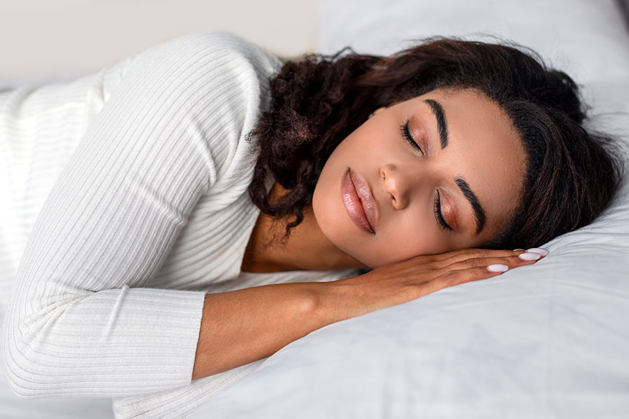 woman enjoying peaceful sleep